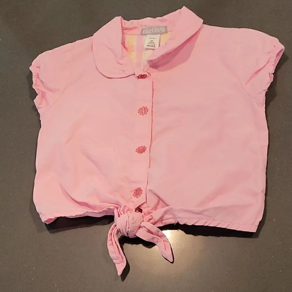 Carter's tie front 2T pink blouse/top